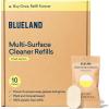 imageBLUELAND Multisurface Cleaner 10 Refill Tablets Fresh Lemon Scent AllPurpose EcoFriendly Cleaning Supplies 10 x 24 Fl oz10 Tablets