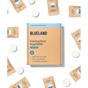 BLUELAND Foaming Hand Soap Refill Tablets, 4-Pack, Variety Pack Scents, Eco Friendly Cleaning Products, 4 x 9 Fl oz(Pacific Mist)